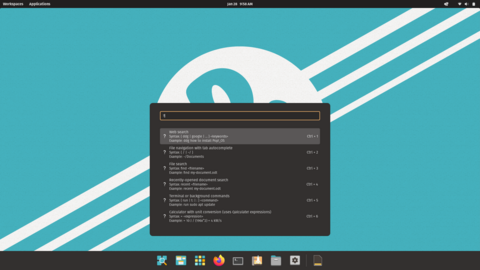 Launcher displaying advanced search options