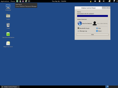 Tails desktop Tails desktop