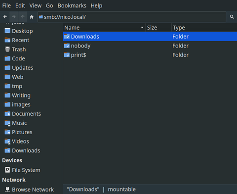 Accessing a Samba share